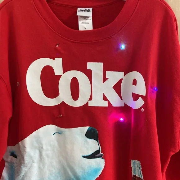 Coke Coca-Cola sweatshirt light up men’s - Picture 4 of 6
